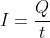 I=\frac{Q}{t}