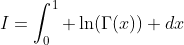 I=\int_0^1 \ln(\Gamma(x)) dx
