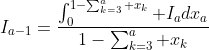 I_{a-1}=\frac{\int_0^{1-\sum_{k=3}^a x_k} I_adx_a}{1-\sum_{k=3}^a x_k}