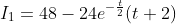 I_1=48-24e^{-\frac{t}{2}}(t+2)