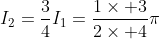 I_2=\frac{3}{4}I_1=\frac{1\times 3}{2\times 4}\pi