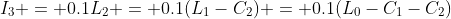 I_3 = 0.1L_2 = 0.1(L_1-C_2) = 0.1(L_0-C_1-C_2)