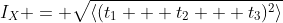 I_X = \sqrt{\langle(t_1 + t_2 + t_3)^2\rangle}