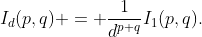 I_d(p,q) = \frac{1}{d^{p+q}}I_1(p,q).