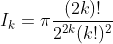 I_k=\pi\frac{(2k)!}{2^{2k}(k!)^2}