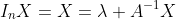 I_nX=X=\lambda A^{-1}X