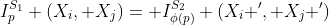 I_p^{S_1} (X_i, X_j)= I_{\phi(p)}^{S_2} (X_i ', X_j ')