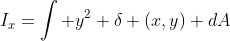 I_x=\int y^2 \delta (x,y) dA