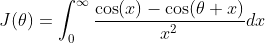 J(\theta)=\int_0^{\infty}\frac{\cos(x)-\cos(\theta x)}{x^2}dx