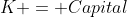 K = Capital