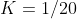 K=1/20