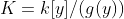 K=k[y]/(g(y))