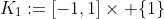 K_1:=[-1,1]\times \{1\}