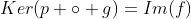 Ker(p \circ g)=Im(f)