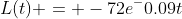 L(t) = -72e^-0.09t