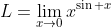 L=\lim_{x\to0}x^{\sin x}