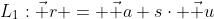 L_1:\vec r = \vec a+s\cdot \vec u