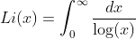 Li(x)=\int_{0}^{\infty}\frac{dx}{\log(x)}