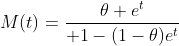 M(t)={\theta e^t\over 1-(1-\theta)e^t}