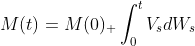 M(t)=M(0)_+\int^{t}_{0}V_{s}dW_{s}