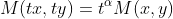 M(tx,ty)=t^{\alpha}M(x,y)