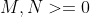 M,N>=0