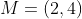 M=(2,4)