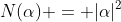 N(\alpha) = |\alpha|^2