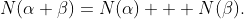 N(\alpha \beta)=N(\alpha) + N(\beta).