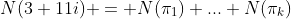 N(3+11i) = N(\pi_1) ... N(\pi_k)
