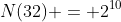 N(32) = 2^{10}