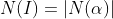 N(I)=|N(\alpha)|