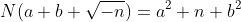 N(a+b \sqrt{-n})=a^2+n b^2
