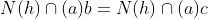 N(h)\cap(a)b=N(h)\cap(a)c