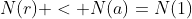 N(r) < N(a)=N(1)