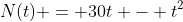 N(t) = 30t - t^2