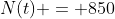 N(t) = 850