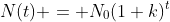 N(t) = N_0(1+k)^{t}