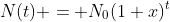 N(t) = N_0(1+x)^t