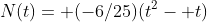 N(t)= (-6/25)(t^2- t)