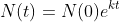 N(t)=N(0)e^{kt}