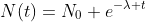 N(t)=N_0 e^{-\lambda t}