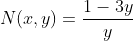 N(x,y)=\frac{1-3y}{y}