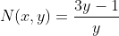 N(x,y)=\frac{3y-1}{y}