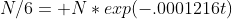 N/6= N*exp(-.0001216t)