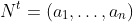 N^t=(a_1,\ldots,a_n)