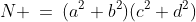 N \:=\:(a^2+b^2)(c^2+d^2)