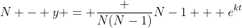 N - y = \frac {N(N-1)}{N-1 + e^{kt}}