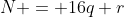 N = 16q+r