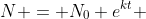 N = N_0 e^{kt} \,